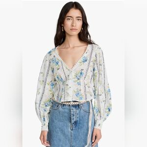 Women's Free People Blossom Eyelet Top Size Large